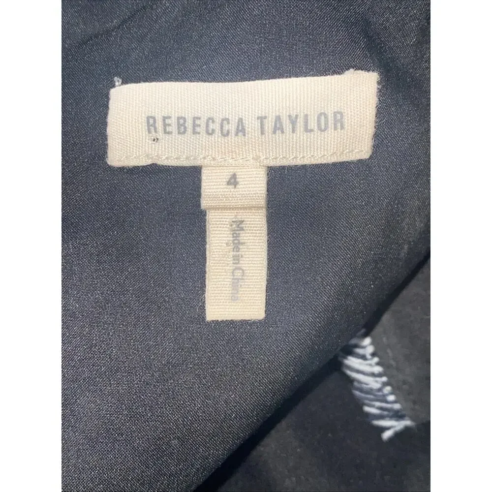 Rebecca Taylor Sleeveless Slub Suiting Black/Gray Lined Dress Size 4